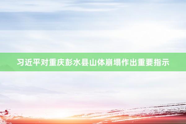 习近平对重庆彭水县山体崩塌作出重要指示