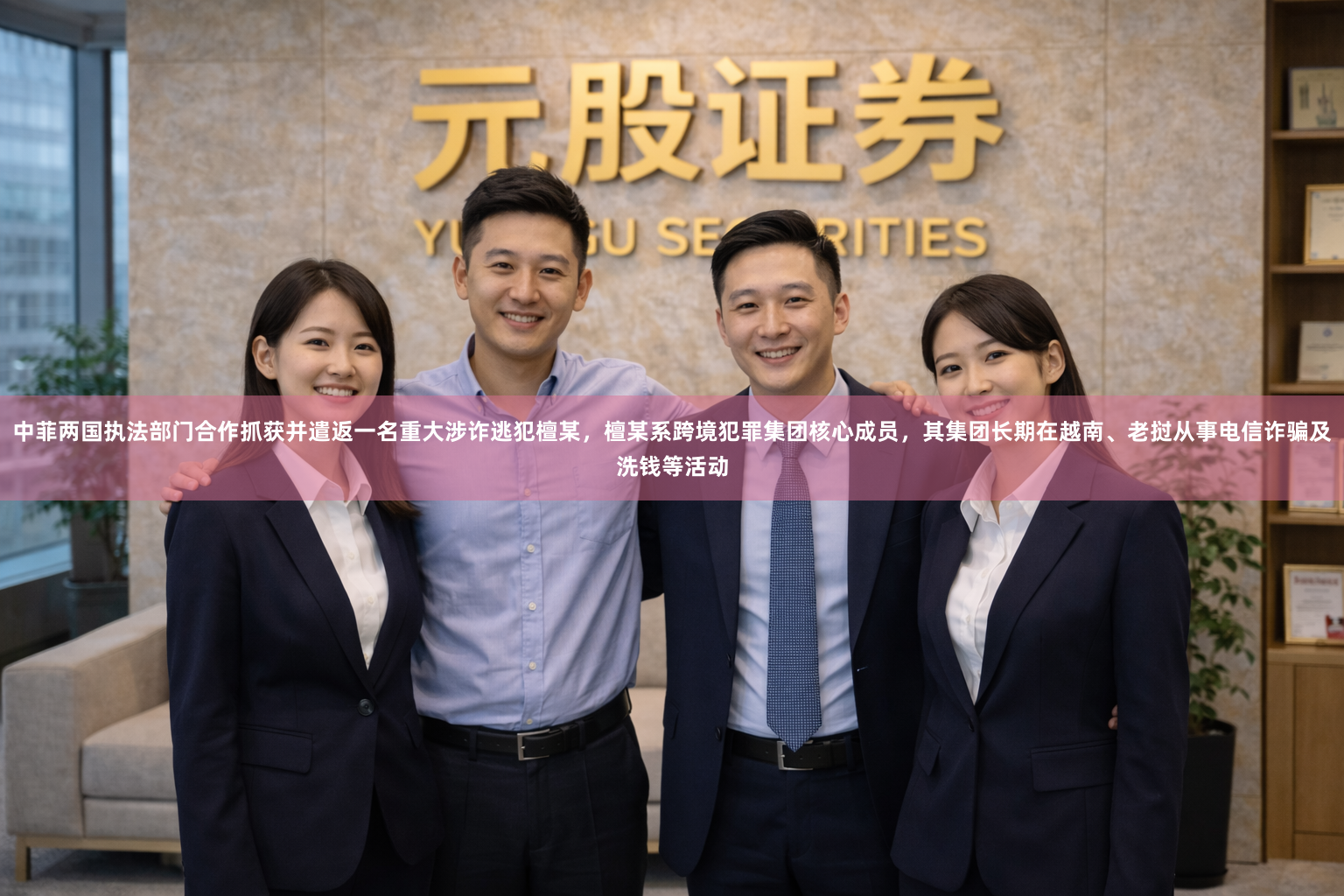 中菲两国执法部门合作抓获并遣返一名重大涉诈逃犯檀某，檀某系跨境犯罪集团核心成员，其集团长期在越南、老挝从事电信诈骗及洗钱等活动