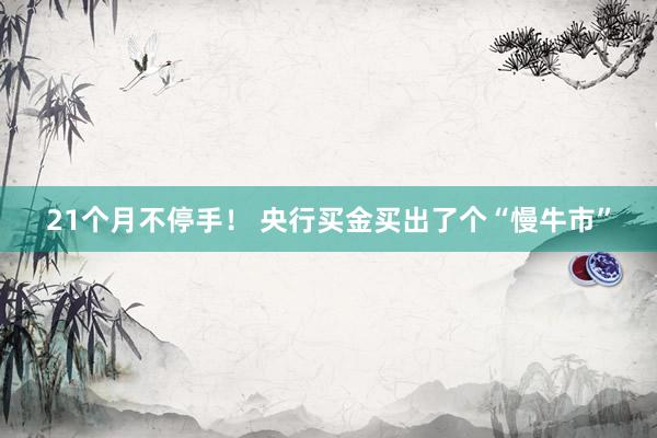 21个月不停手！ 央行买金买出了个“慢牛市”