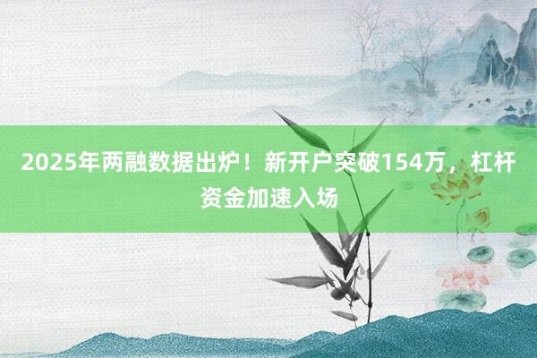 2025年两融数据出炉!新开户突破154万,杠杆资金加速入场