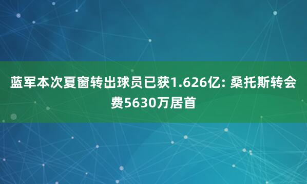 蓝军本次夏窗转出球员已获1.626亿: 桑托斯转会费5630万居首