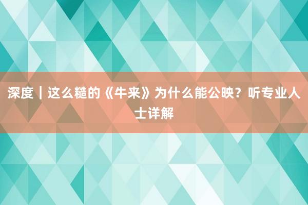 深度｜这么糙的《牛来》为什么能公映？听专业人士详解