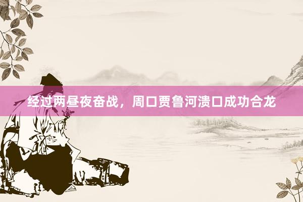 经过两昼夜奋战，周口贾鲁河溃口成功合龙