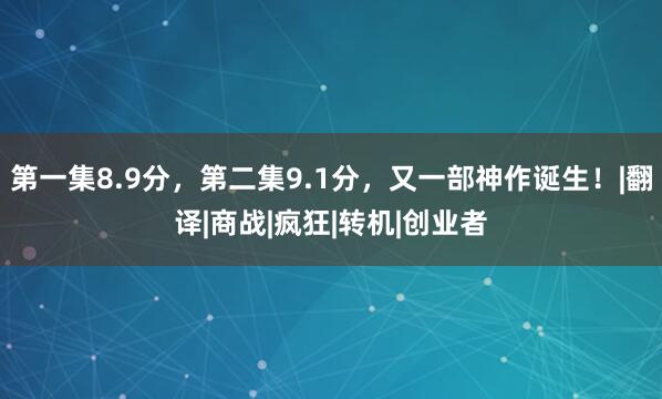 第一集8.9分，第二集9.1分，又一部神作诞生！|翻译|商战|疯狂|转机|创业者
