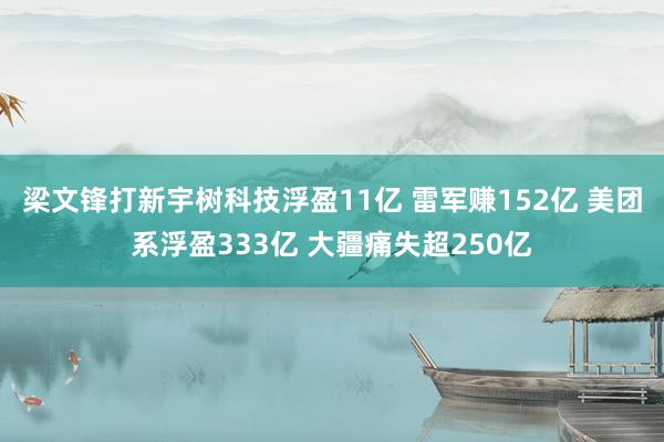 梁文锋打新宇树科技浮盈11亿 雷军赚152亿 美团系浮盈333亿 大疆痛失超250亿