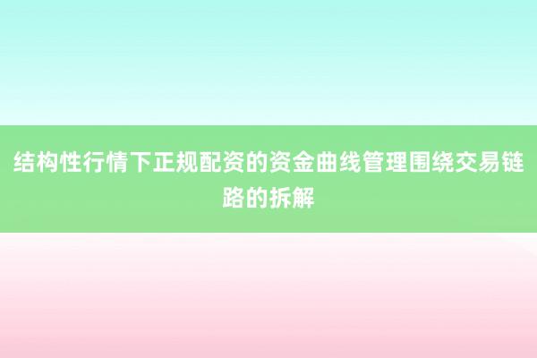 结构性行情下正规配资的资金曲线管理围绕交易链路的拆解