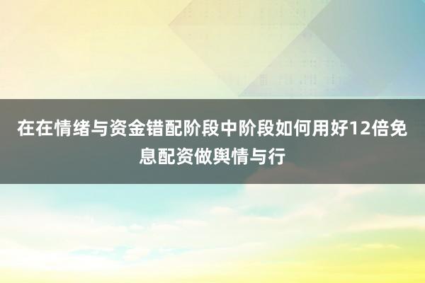 在在情绪与资金错配阶段中阶段如何用好12倍免息配资做舆情与行