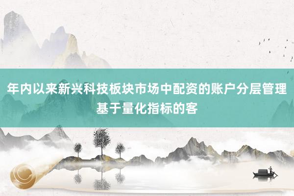 年内以来新兴科技板块市场中配资的账户分层管理基于量化指标的客