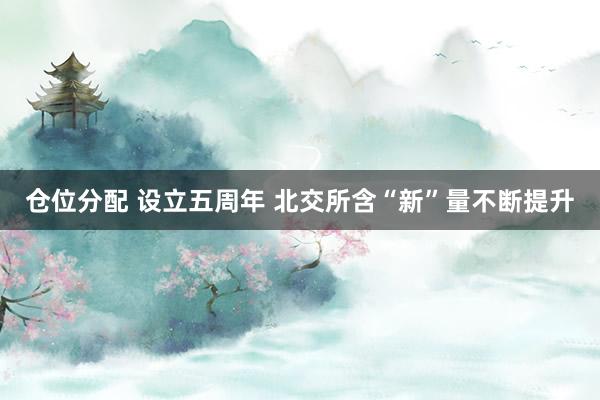仓位分配 设立五周年 北交所含“新”量不断提升