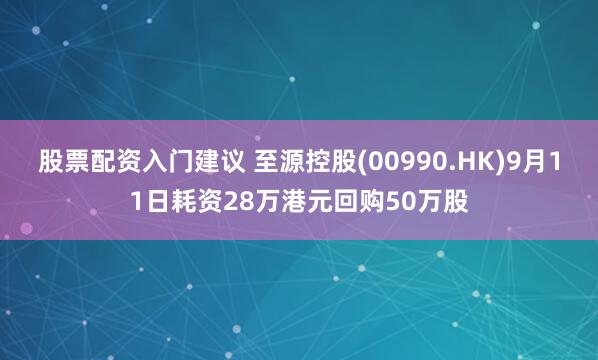 股票配资入门建议 至源控股(00990.HK)9月11日耗资28万港元回购50万股