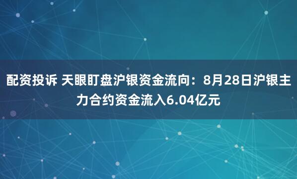 配资投诉 天眼盯盘沪银资金流向：8月28日沪银主力合约资金流入6.04亿元