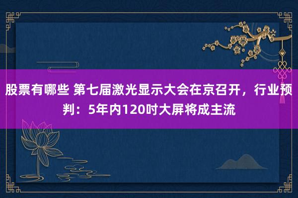 股票有哪些 第七届激光显示大会在京召开，行业预判：5年内120吋大屏将成主流