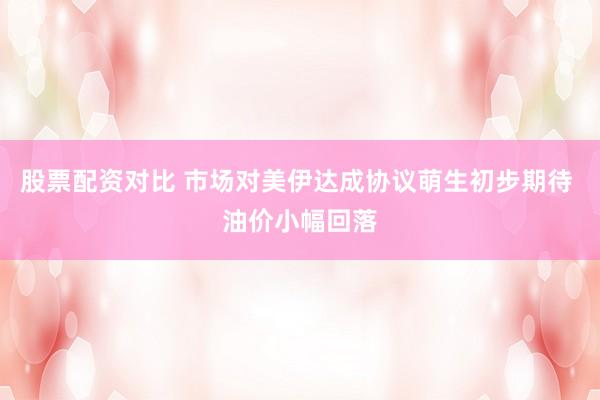 股票配资对比 市场对美伊达成协议萌生初步期待 油价小幅回落